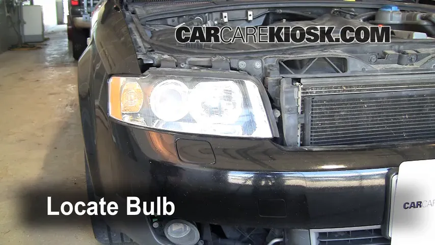 2002 Audi A4 Quattro 1.8L 4 Cyl. Turbo Lights Headlight (replace bulb)